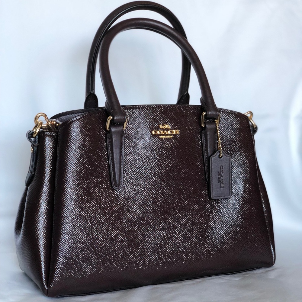 Coach Crossgrain Mini Sage Carryall in Oxblood 1